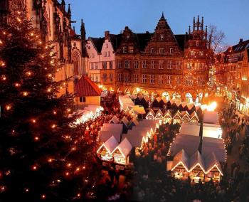 De kerstmarkt bij de Dom van Münster