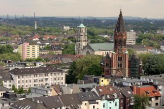 Uitzicht over de binnenstad van Essen