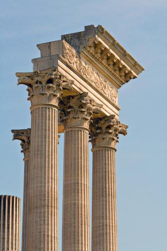 Resten van een Romeinse tempel in Xanten